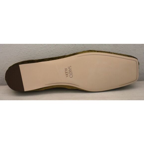 Sarto Sz 11M Chartreuse Green Fabric Flexa Amaya 3 Square Toe Ballet Flats - Picture 9 of 14